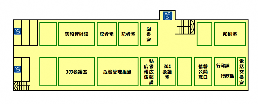 庁舎三階の案内図