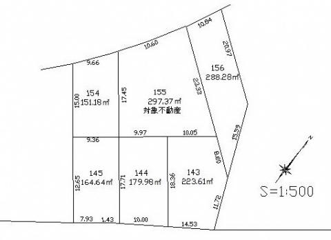 板屋町155番の画地図